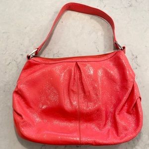 Hobo International Orange Patent Slouch Bag